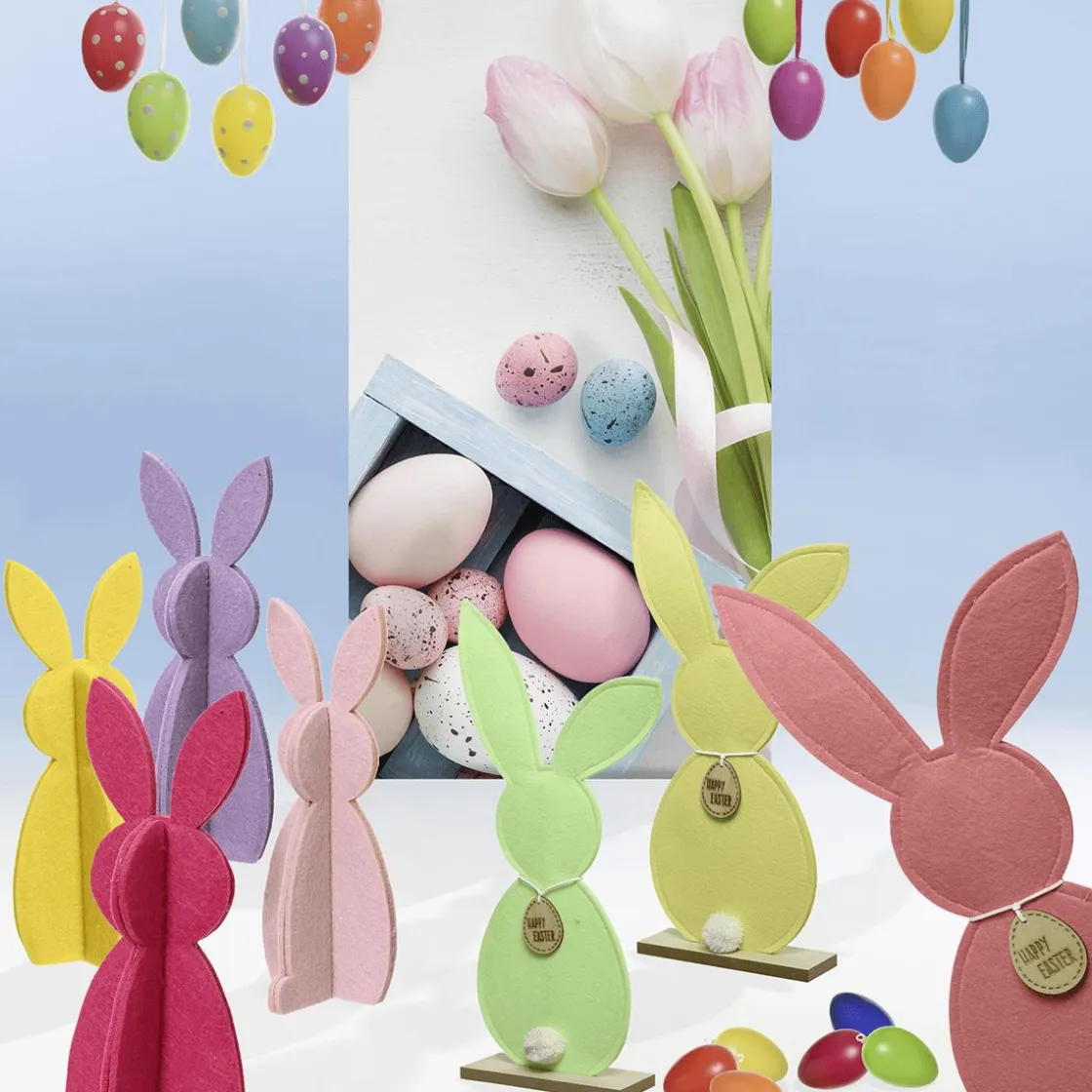 DecoWoerner Decoración De Pascua>20 Huevos De Pascua De Colores Para Colgar
