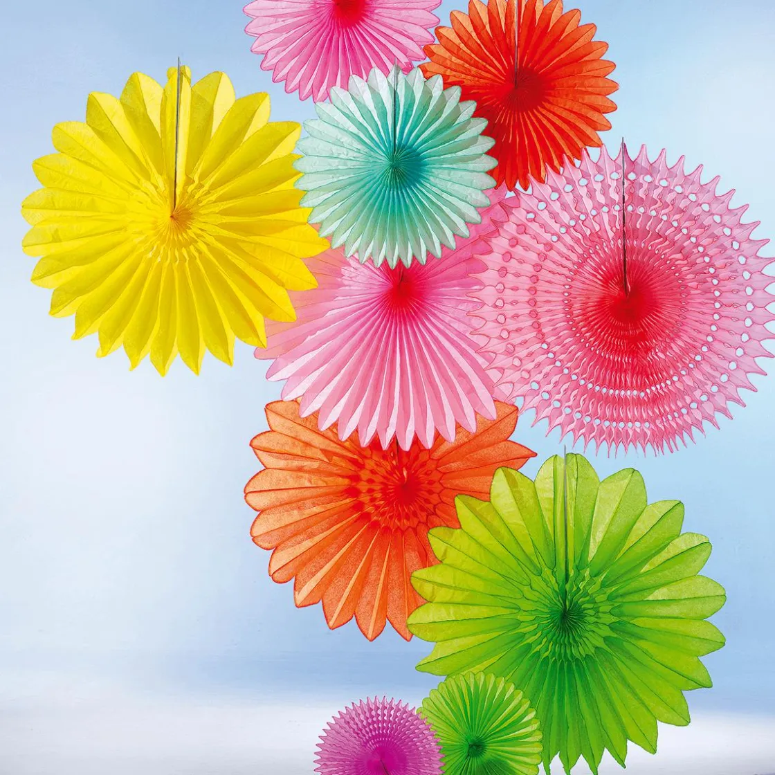 DecoWoerner Decoración Temática>Abanicos Decorativos Fucsia Ø 44 Cm