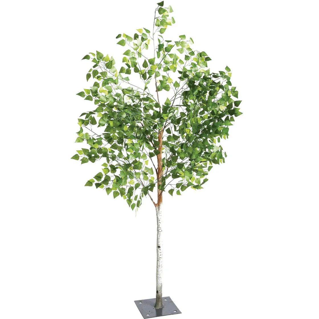 DecoWoerner Decoración De Primavera|Árboles Artificiales>Abedul Artificial Con Placa De Soporte, 200 Cm