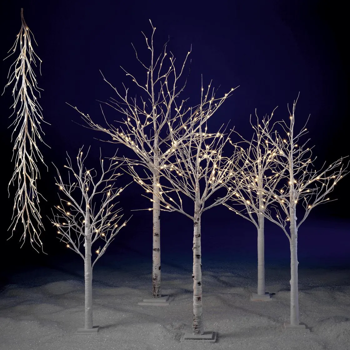 DecoWoerner Decoración De Invierno|Árboles Artificiales>Abedul Con LED, 120 Cm