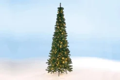 DecoWoerner Árboles De Navidad Artificiales>Abeto Artificial Esbelto Con LED 240 Cm