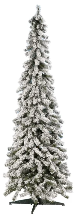 DecoWoerner Árboles De Navidad Artificiales>Abeto Artificial, Estrecho, Cubierto De Nieve 150 Cm