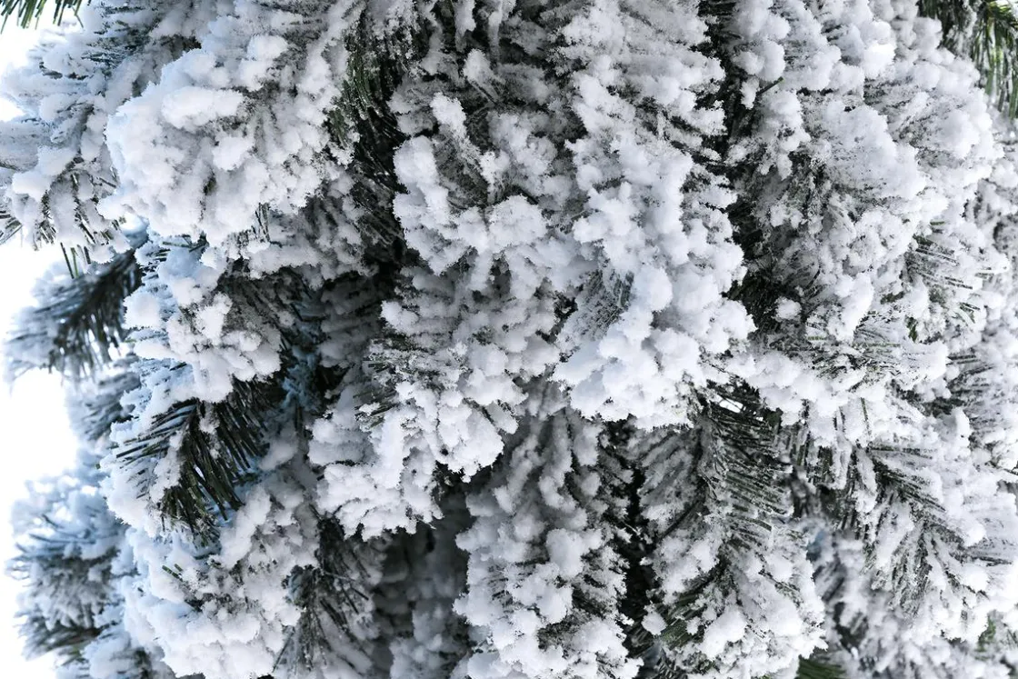 DecoWoerner Árboles De Navidad Artificiales>Abeto Artificial, Estrecho, Cubierto De Nieve 210 Cm