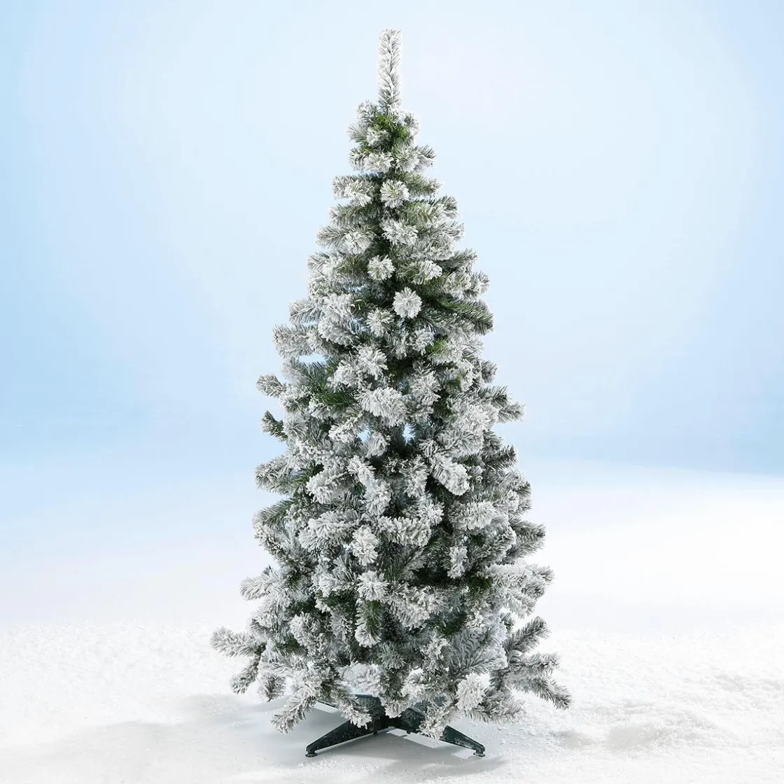 DecoWoerner Árboles De Navidad Artificiales>Abeto Artificial Estrecho Nevado De 180 Cm
