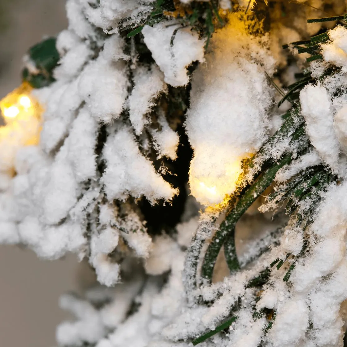 DecoWoerner Árboles De Navidad Artificiales>Abeto Artificial Nevado Con LED 90 Cm
