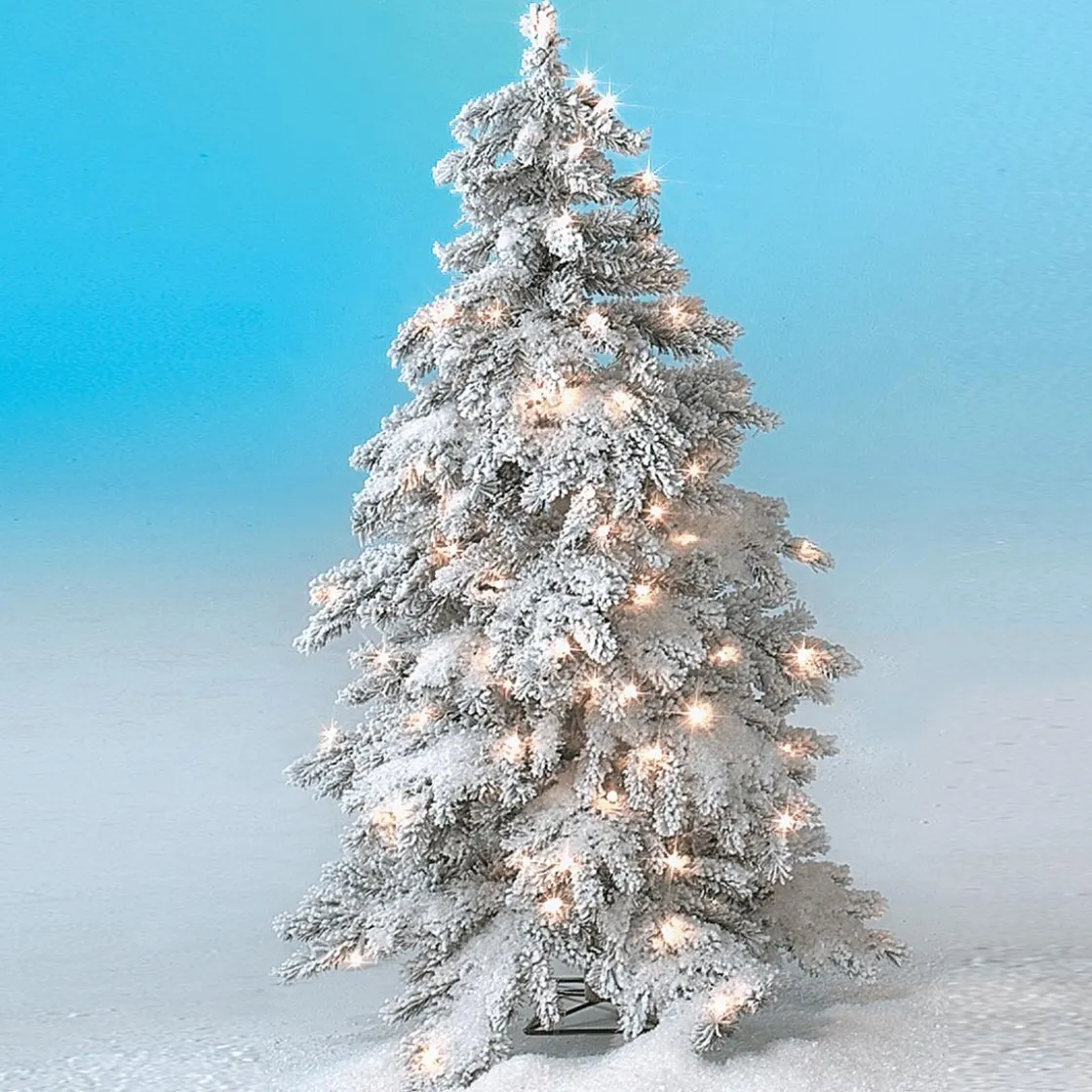 DecoWoerner Árboles De Navidad Artificiales>Abeto De Invierno, Abeto Artificial De Luvi Con Nieve Con Luz LED, 210 Cm