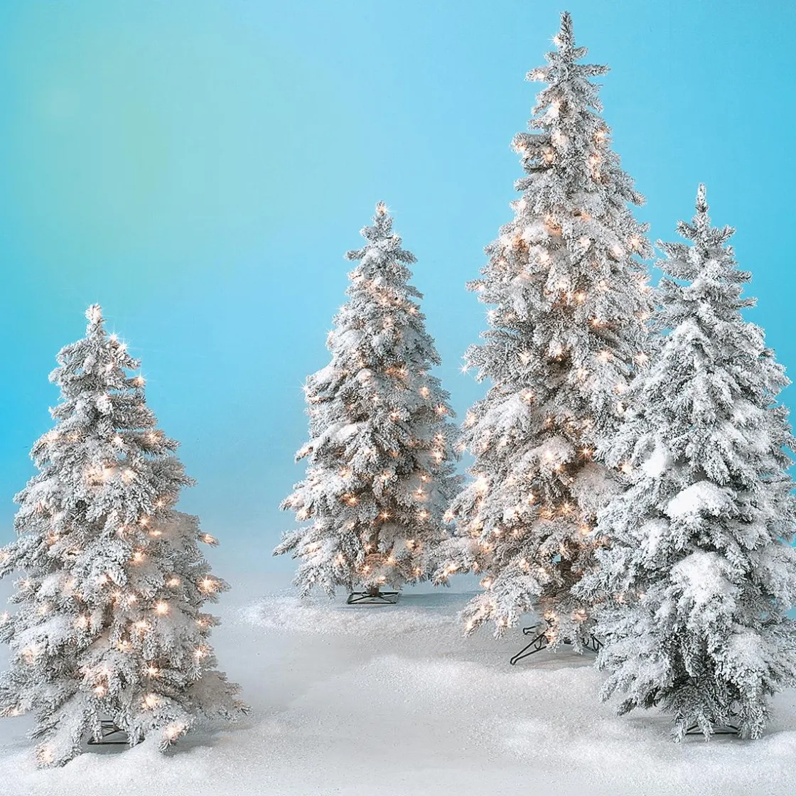 DecoWoerner Árboles De Navidad Artificiales>Abeto De Invierno, Abeto Artificial De Luvi Con Nieve Con Luz LED, 210 Cm
