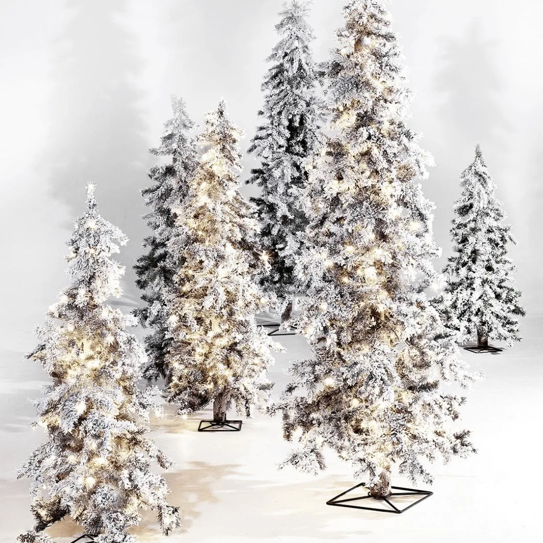 DecoWoerner Árboles De Navidad Artificiales>Abeto De Invierno, Abeto Artificial De Luvi Con Nieve Con Luz LED, 210 Cm