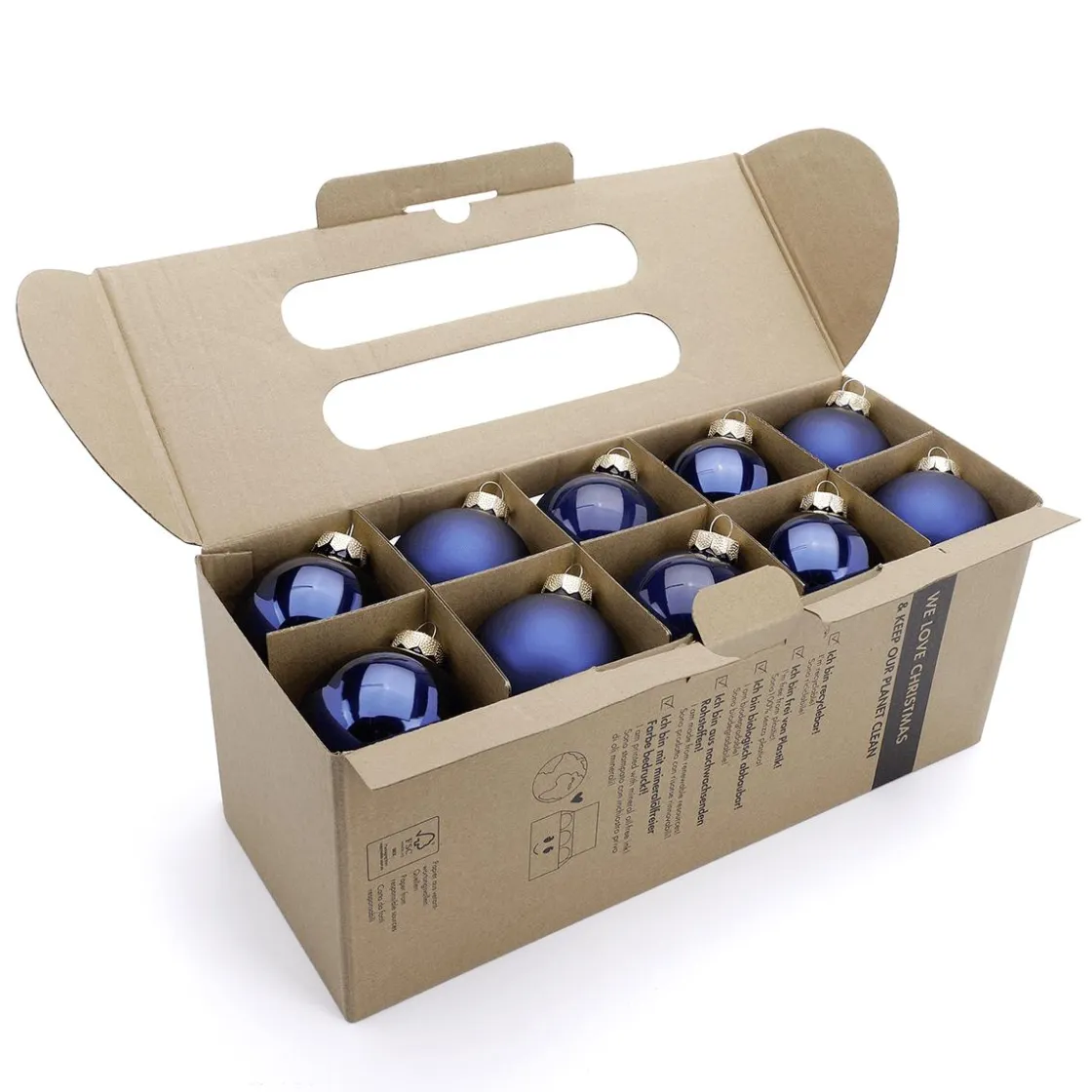 DecoWoerner Bolas De Navidad>Adornos Navideños De Cristal Con 3 Acabados Diferentes En Oscuro