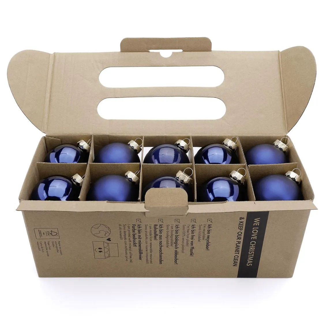 DecoWoerner Bolas De Navidad>Adornos Navideños De Cristal Con 3 Acabados Diferentes En Oscuro