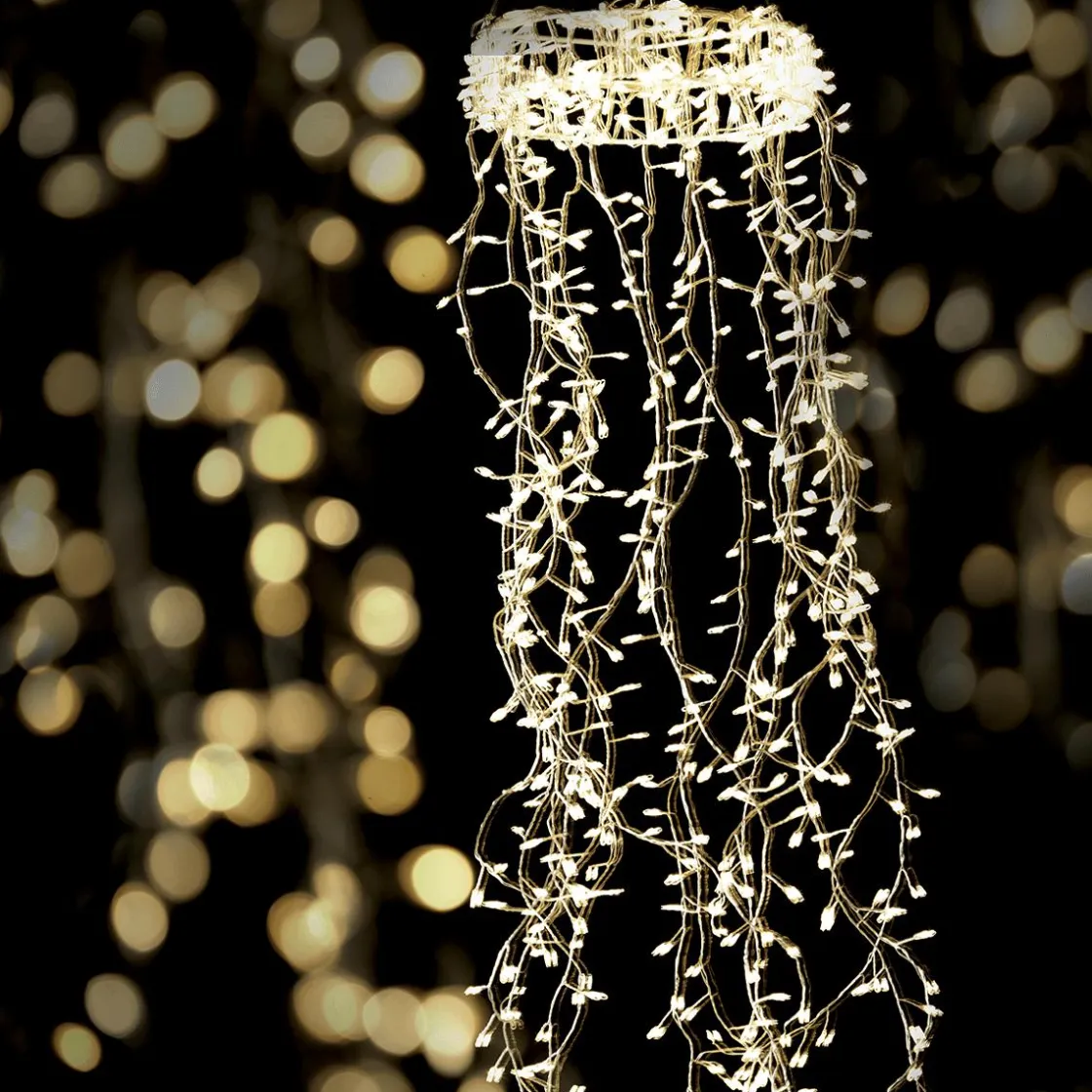 DecoWoerner Luces De Navidad>Anillo De Luces De Alambre "Fuegos Artificiales", Longitud 185 Cm, Ø 30 Cm