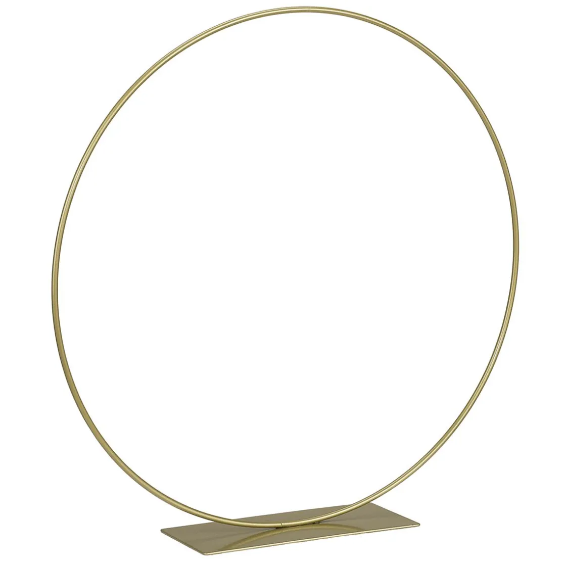 DecoWoerner Ayudas Y Herramientas De Decoración|Macetas Y Artículos De Decoración>Anillo Decorativo De Metal Con Soporte, Dorado 30 Cm Ø