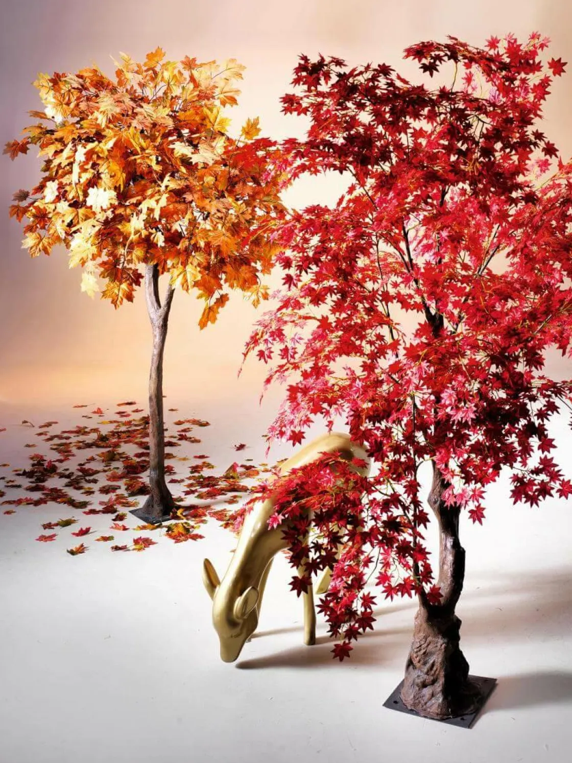 DecoWoerner Decoración De Otoño|Árboles Artificiales>Arce Artificial árbol De Otoño -amarillo, 270 Cm