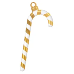 DecoWoerner Decoración De Invierno|Figuras De Navidad>Bastón De Caramelo Dorado / Blanco