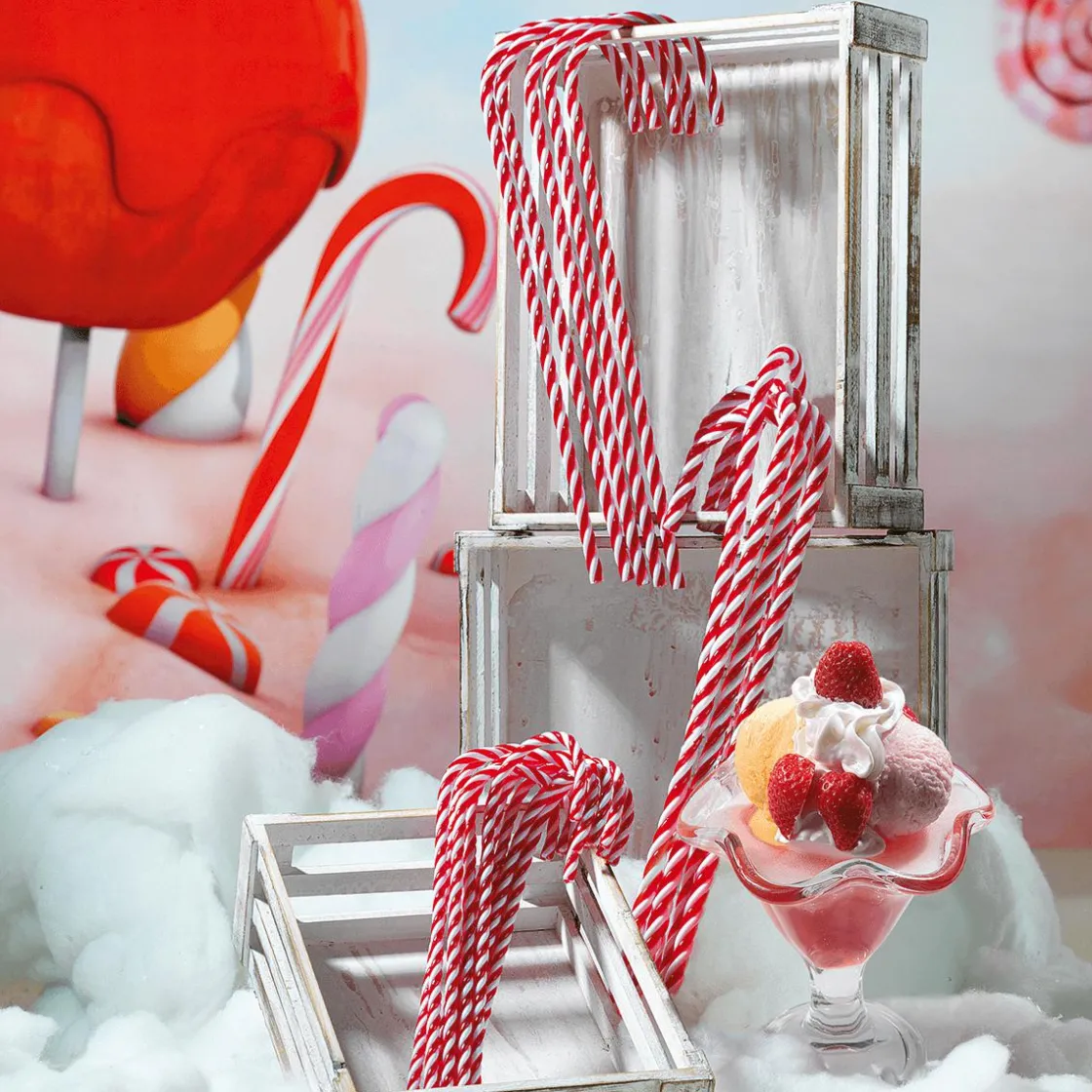DecoWoerner Chupetes Xxl|Figuras De Navidad>Bastones De Azúcar XXL Alimento De Imitación 5 Piezas 40 Cm