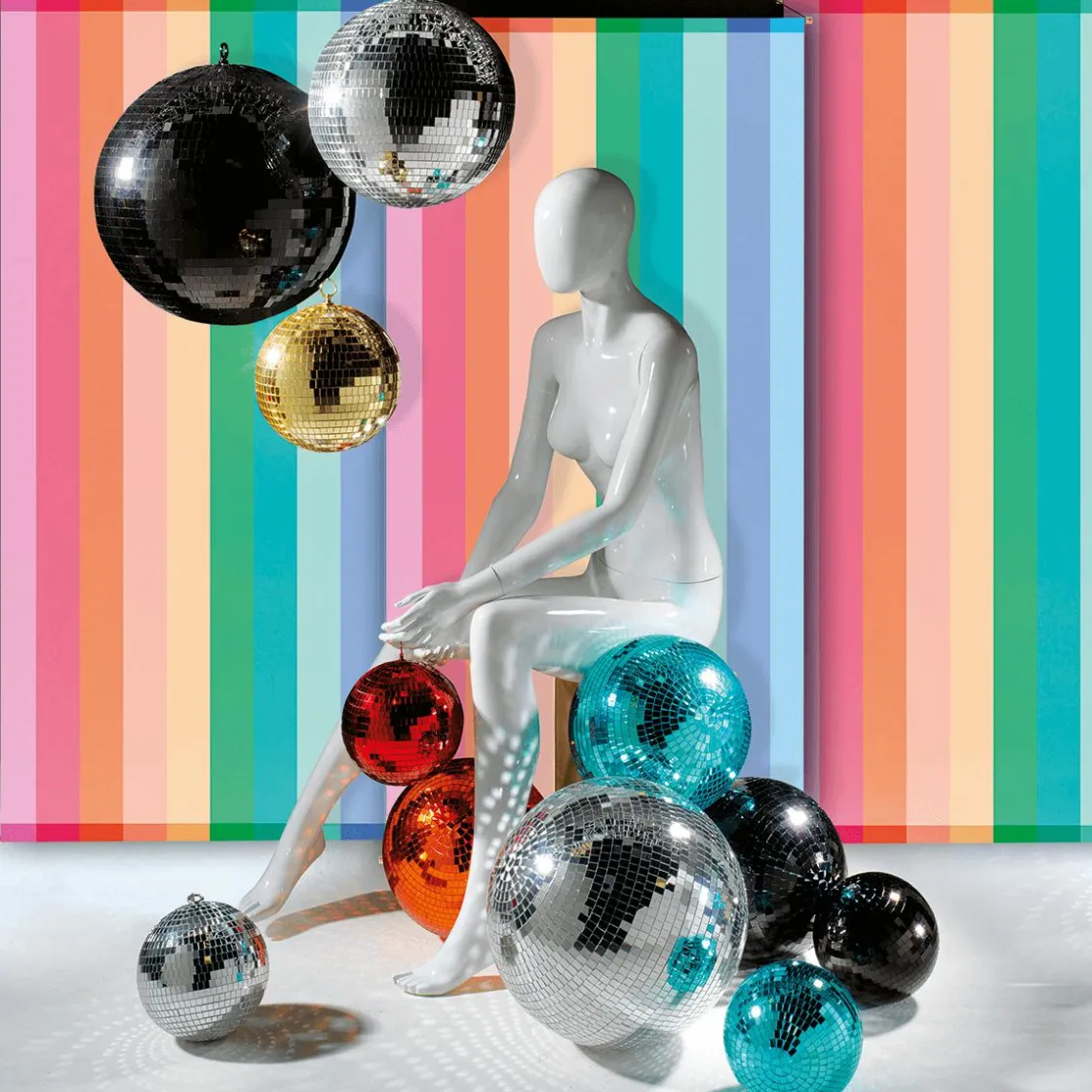 DecoWoerner Decoración Temática>Bola De Discoteca Plateada, Ø 30 Cm