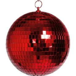 DecoWoerner Decoración Temática>Bola De Discoteca Roja, Ø 30 Cm