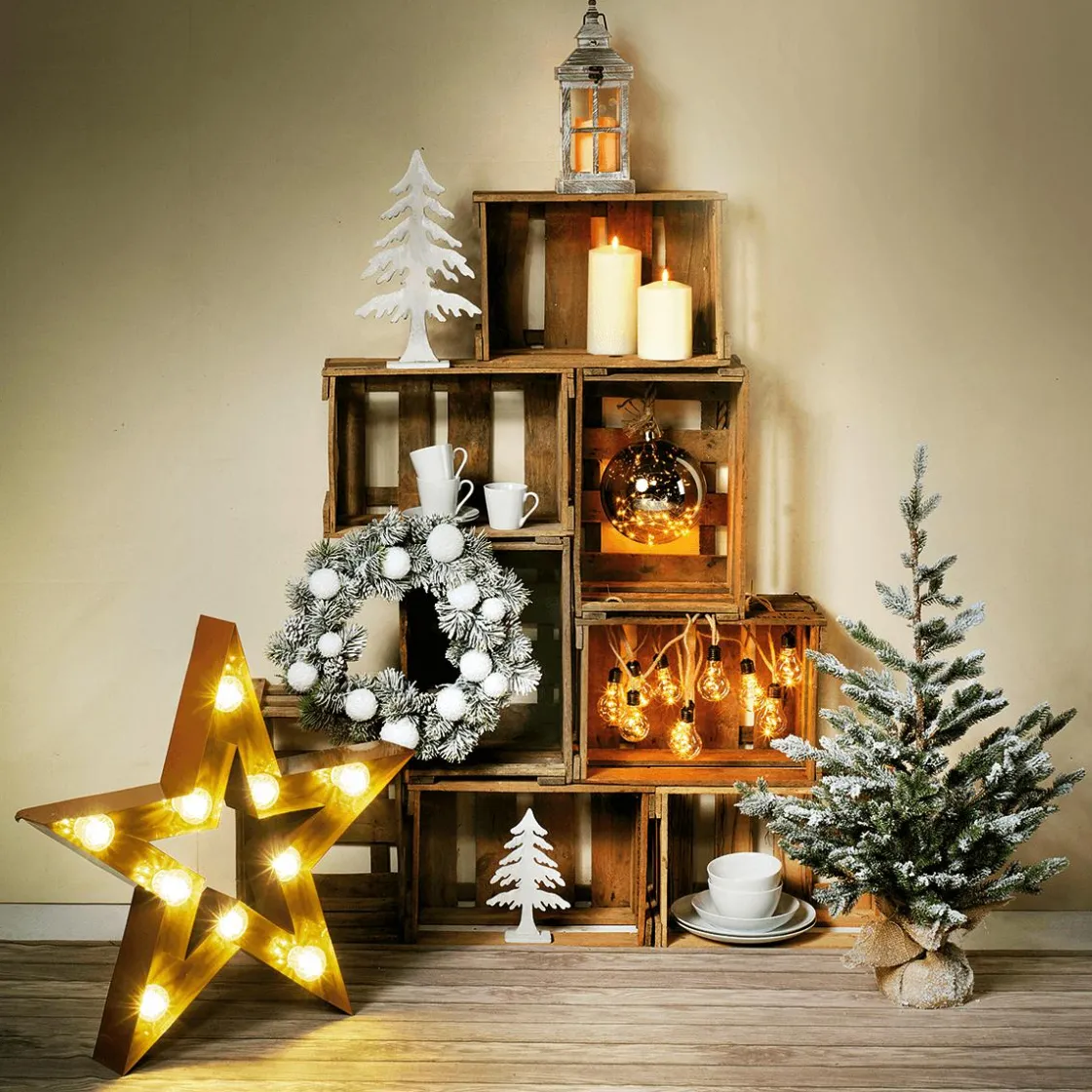 DecoWoerner Luces De Navidad>Bola Micro LED Con Batería, Ø 14 Cm
