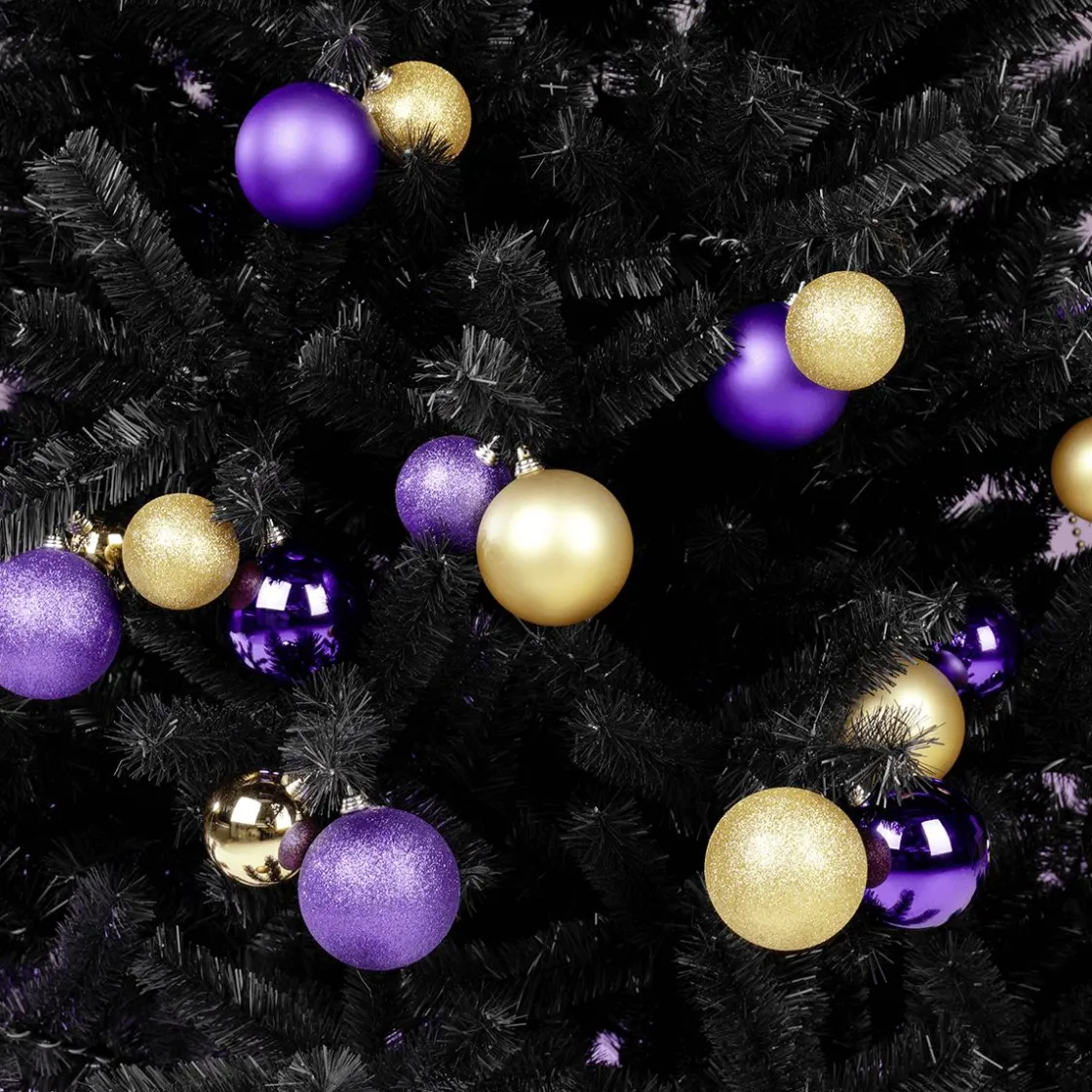 DecoWoerner Bolas De Navidad>Bolas De Navidad De Plástico Con Purpurina, 6 Cm Ø - 6 Piezas