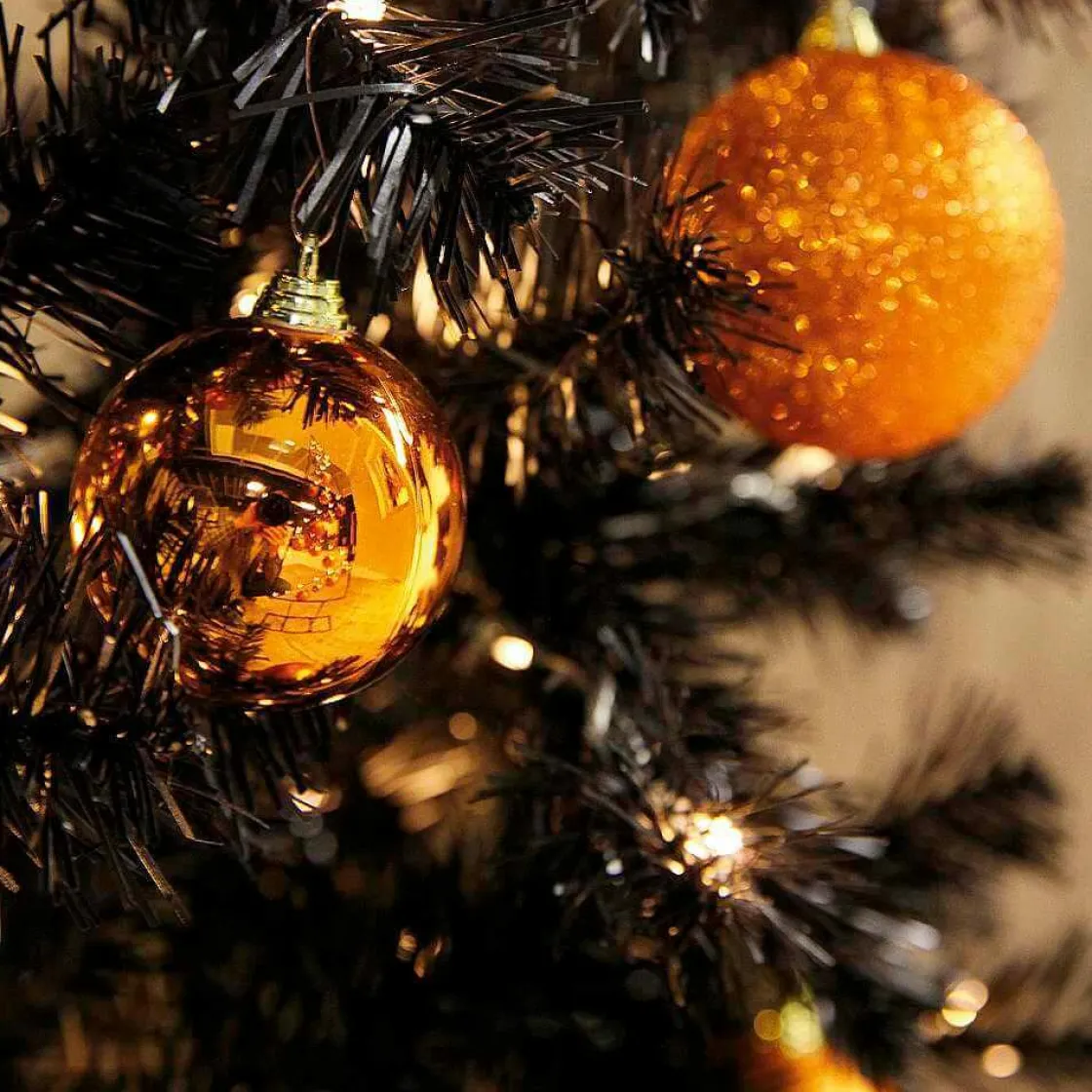 DecoWoerner Bolas De Navidad>Bolas De Navidad De Plástico Con Purpurina, 6 Cm Ø - 6 Piezas