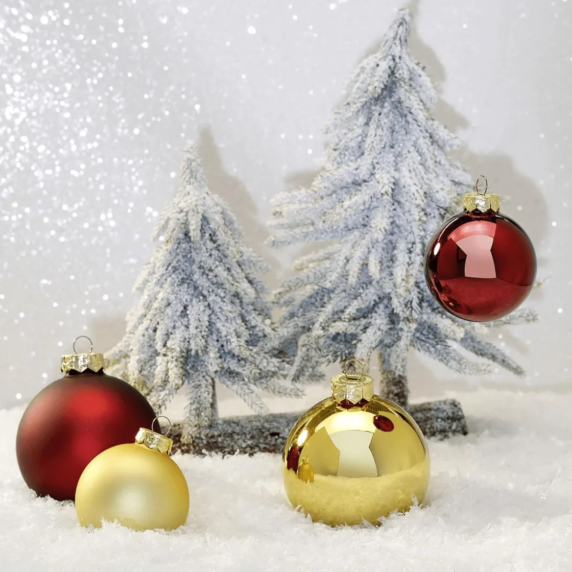 DecoWoerner Bolas De Navidad>Bolas De Navidad De Polvo En Vidrio 6 Cm Ø - 24 Piezas