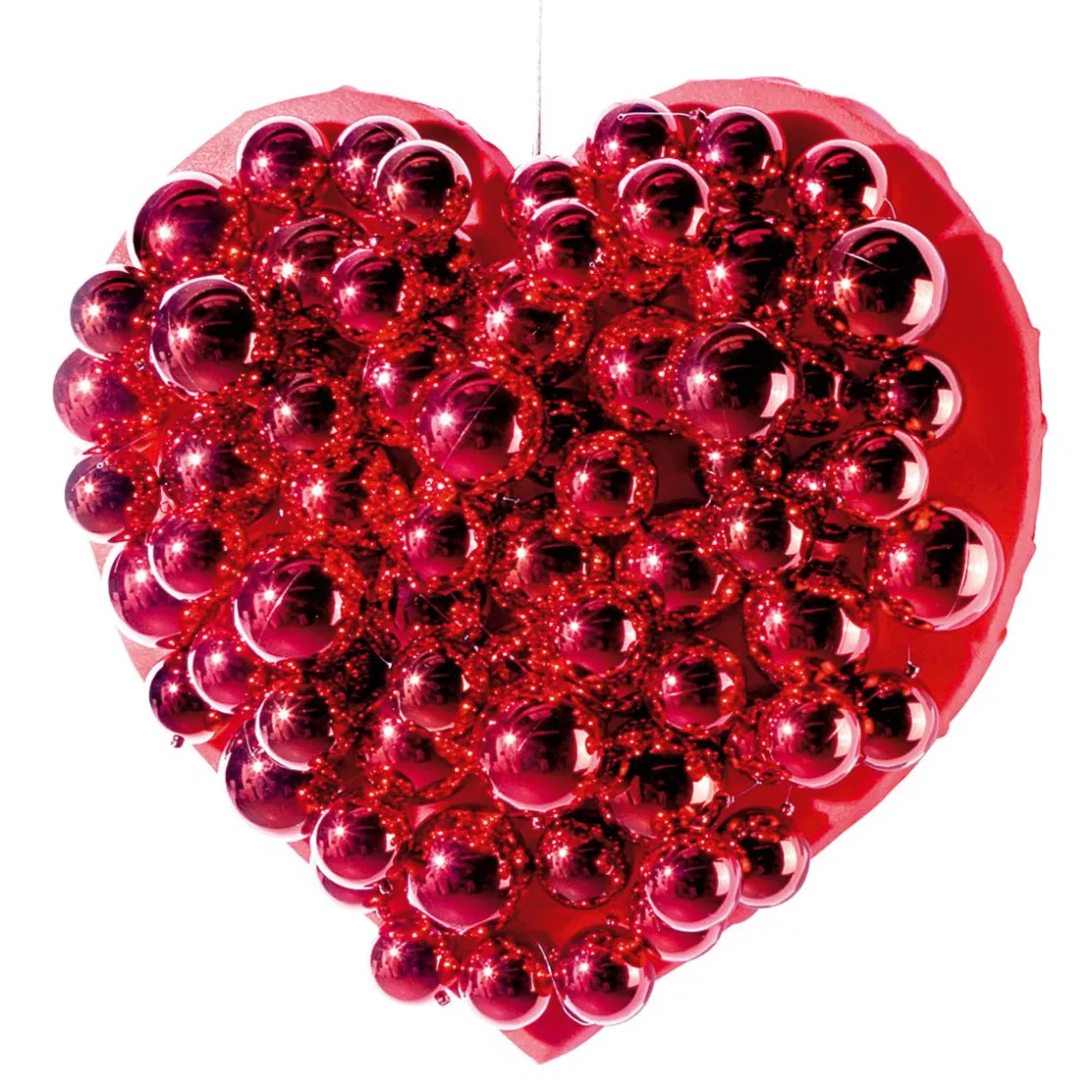 DecoWoerner Bolas De Navidad>Bolas De Navidad Rojas Y Brillantes De Plástico Ignífugo 6 Cm Ø - 24 Piezas