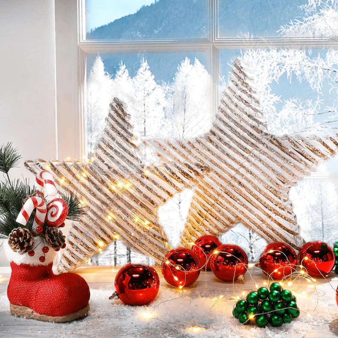 DecoWoerner Bolas De Navidad>Bolas De Navidad Rojas Y Brillantes De Plástico Ignífugo 6 Cm Ø - 24 Piezas