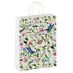 DecoWoerner Bolsas De Regalo Y Bolsas Portátiles>Bolsa De Papel De Regalo Kraft "Colibrí" 18 X 22 X 8 Cm 50 Uds.