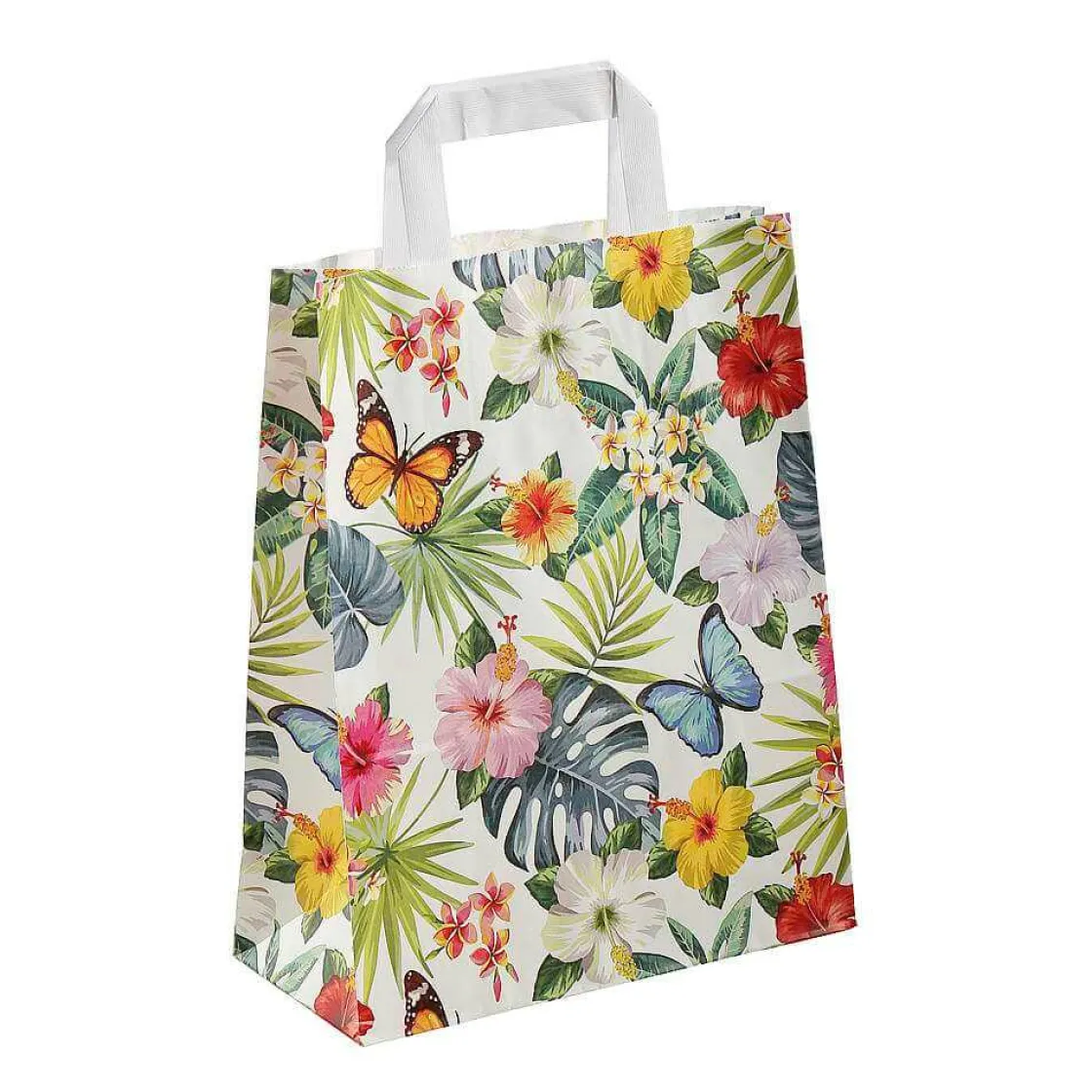 DecoWoerner Bolsas De Regalo Y Bolsas Portátiles>Bolsa De Papel Kraft "Tropical" 35 X 26 X 12 Cm