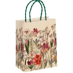 DecoWoerner Bolsas De Regalo Y Bolsas Portátiles>Bolsa De Regalo "Jardín De Flores" 18 X 24 X 8 Cm 10pcs.