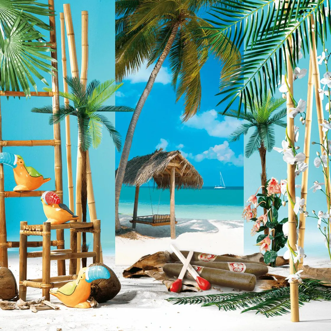 DecoWoerner Decoración Natural|Decoración Temática>Cañas De Bambú Natural, 3 Piezas