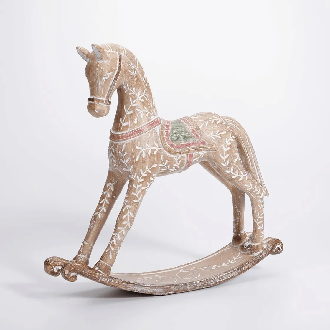 DecoWoerner Figuras De Navidad>Caballo Balancín Con óptica De Madera 30 X 30 Cm