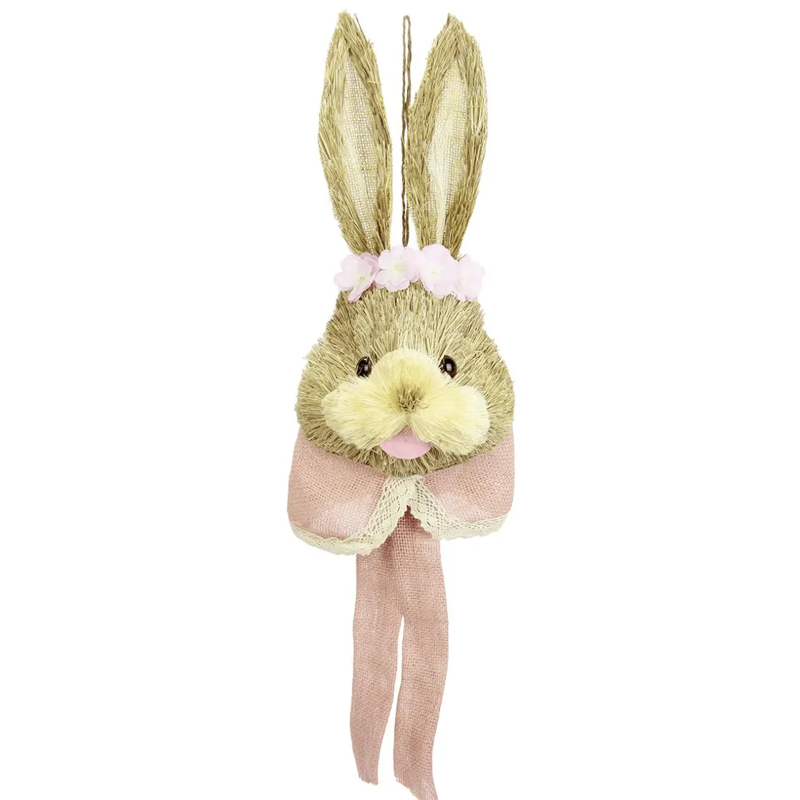 DecoWoerner Decoración De Animales|Decoración De Pascua>Cabeza De Conejo Con Collar 80 Cm