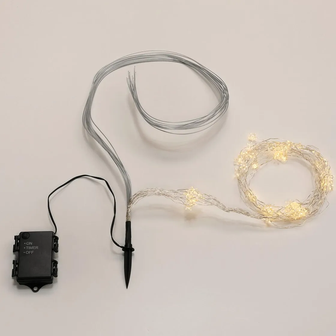 DecoWoerner Luz Decorativa|Luces De Navidad>Cadena De Luces De Estrella De Micro LED Con Luz Cálida Que Funciona Con Pilas 80 Cm
