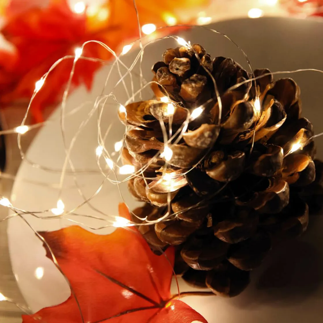 DecoWoerner Luces De Navidad>Cadena De Luces LED Con Alambre Con Baterías Para Exteriores, 100 LED, 10 M