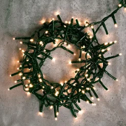 DecoWoerner Luces De Navidad>Cadena De Luces LED Intermitentes Con Temporizador Para Exteriores, 16 M