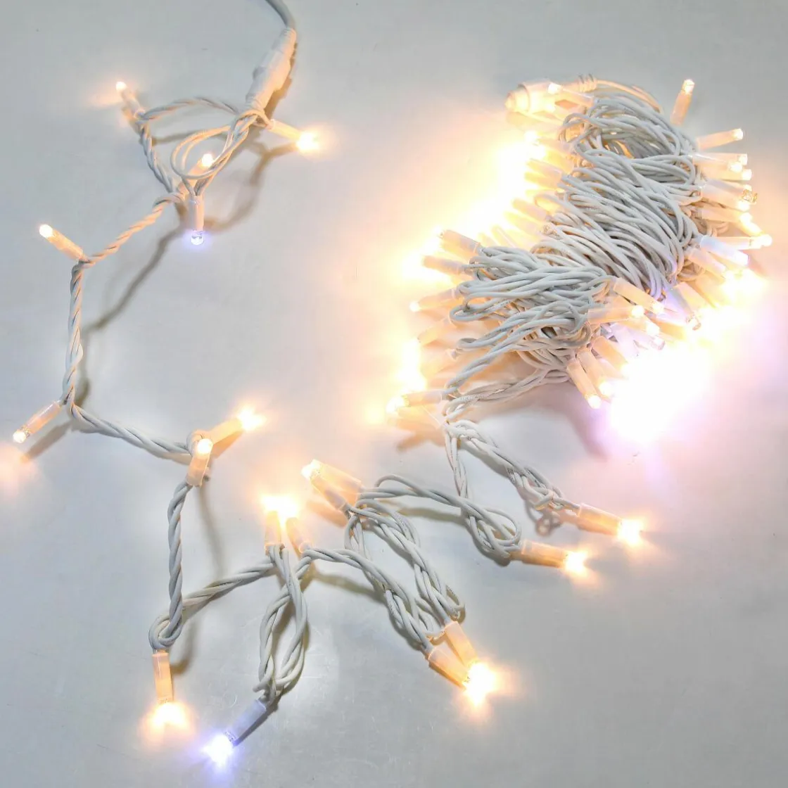 DecoWoerner Luces De Navidad>Cadena De Luces LED Parpadeante Con Tramos Acoplables Para Exteriores, 100 LED Cálido, 10 M