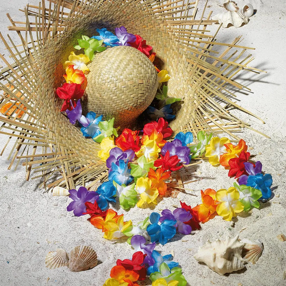DecoWoerner Decoración De Verano>Cadenas De Flores De Hawaii, 3 Piezas