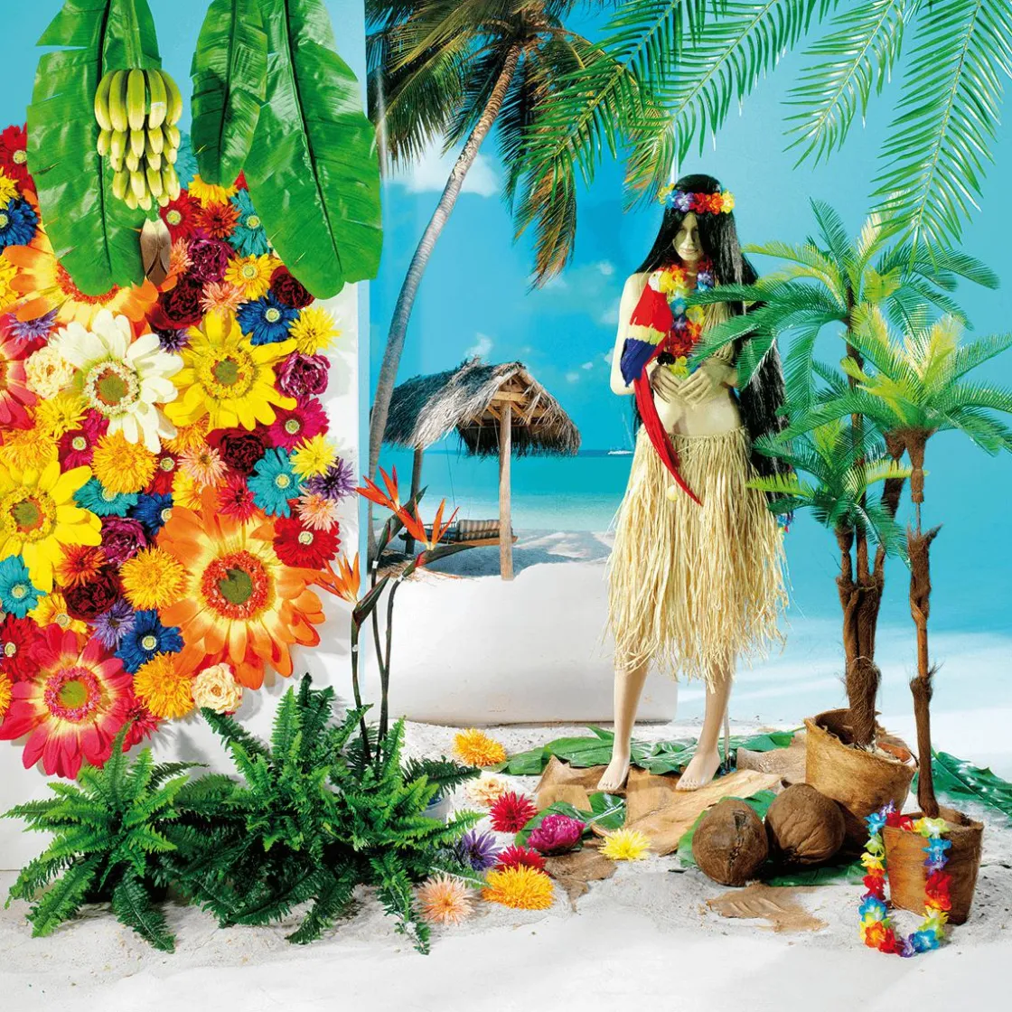 DecoWoerner Decoración De Verano>Cadenas De Flores De Hawaii, 3 Piezas