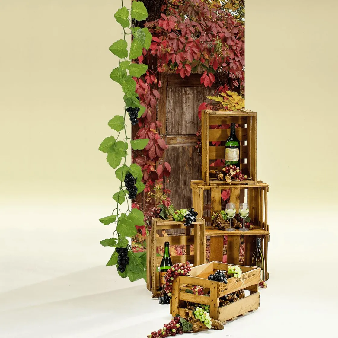 DecoWoerner Decoración Natural|Decoración Temática>Caja De Vinos Original Longitud 46 Cm