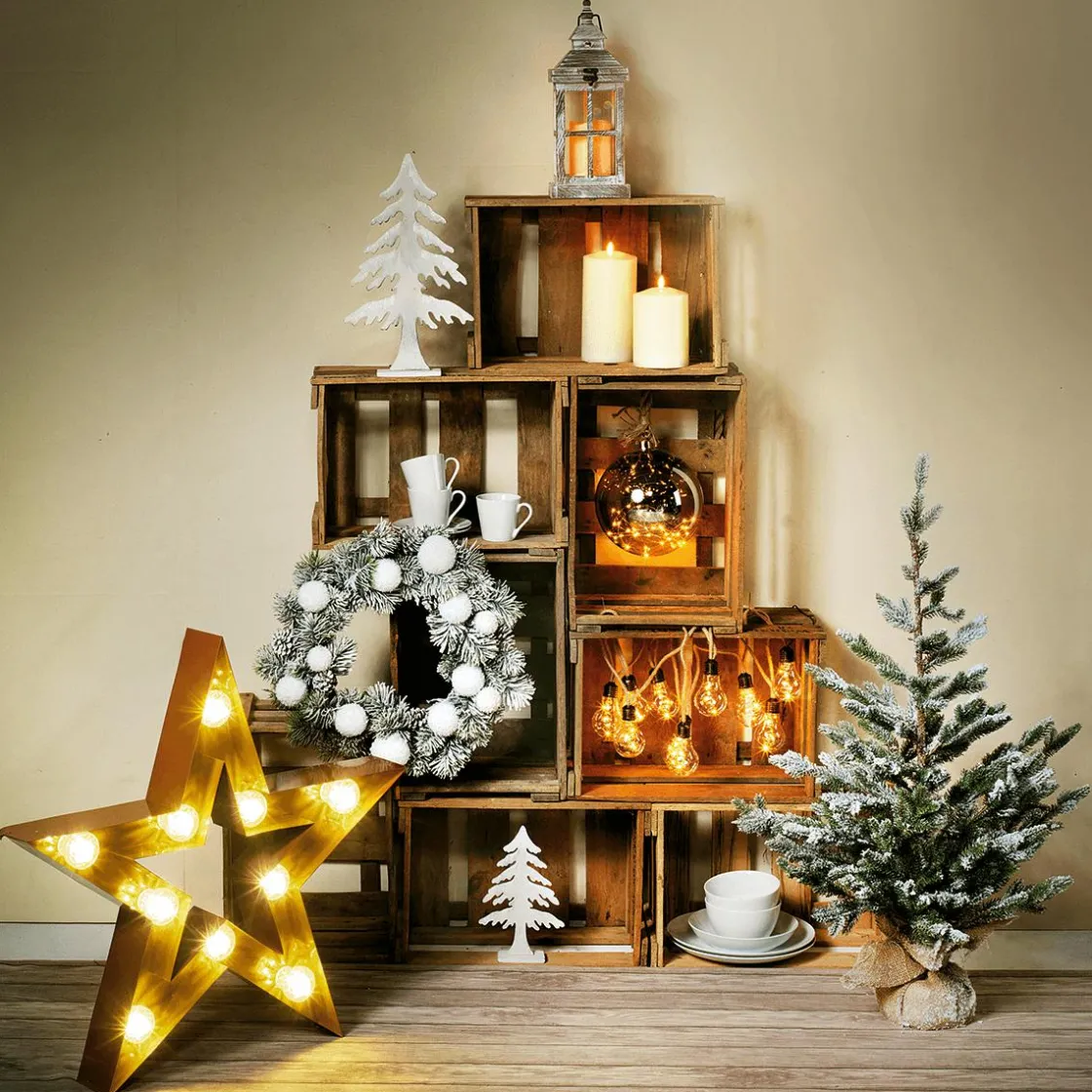 DecoWoerner Decoración Natural|Decoración Temática>Caja De Vinos Original Longitud 46 Cm
