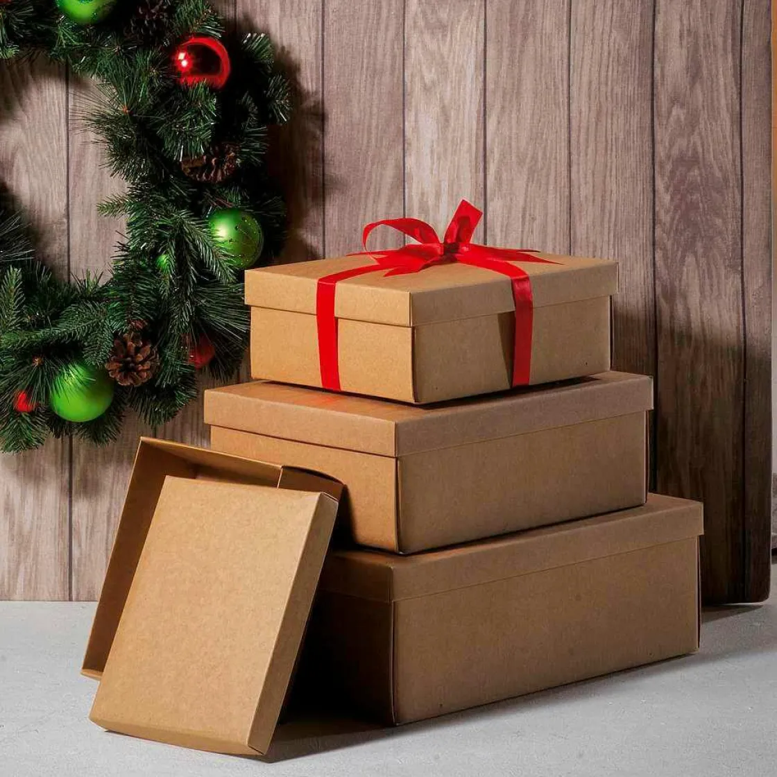 DecoWoerner Cajas De Regalo>Cajas De Cartón De Regalo 24 X 22 X 9,5 Cm 10 Piezas