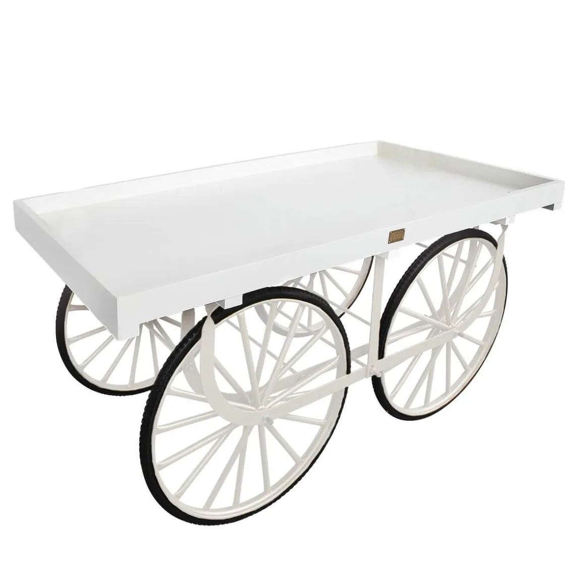 DecoWoerner Decoración Temática>Carro De Mercado Blanco Con Base Blanca