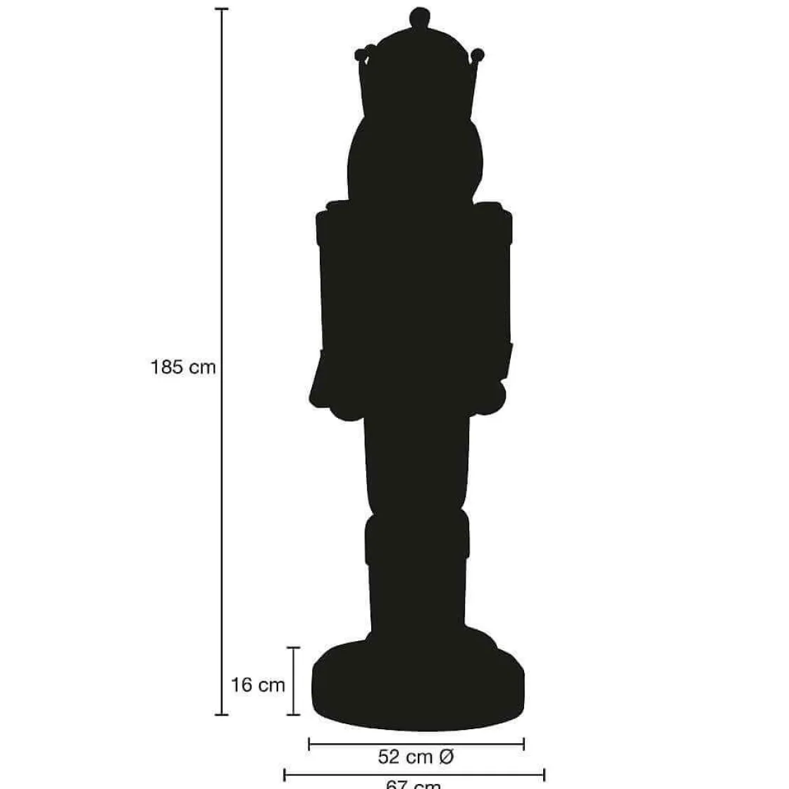 DecoWoerner Decoración Navideña Xxl|Figuras De Navidad>Cascanueces "Rey", 185 Cm