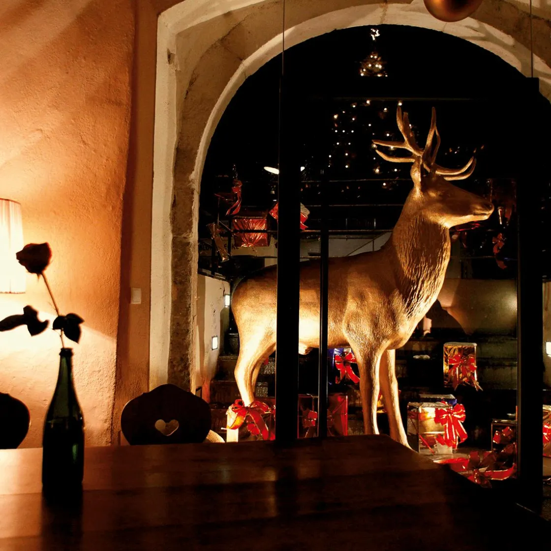 DecoWoerner Decoración De Animales|Decoración Navideña Xxl>Ciervo Deco De 231 Cm De Altura,