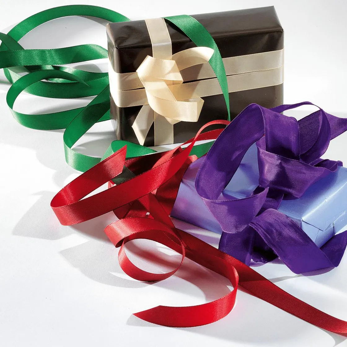 DecoWoerner Cintas De Regalo>Cinta De Tafetán Con Orillo 25 Mm, 50 M, Oscuro