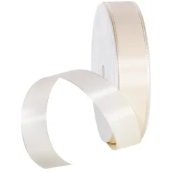 DecoWoerner Cintas De Regalo>Cinta De Tafetán Con Orillo 15 Mm, 50 M, Crema