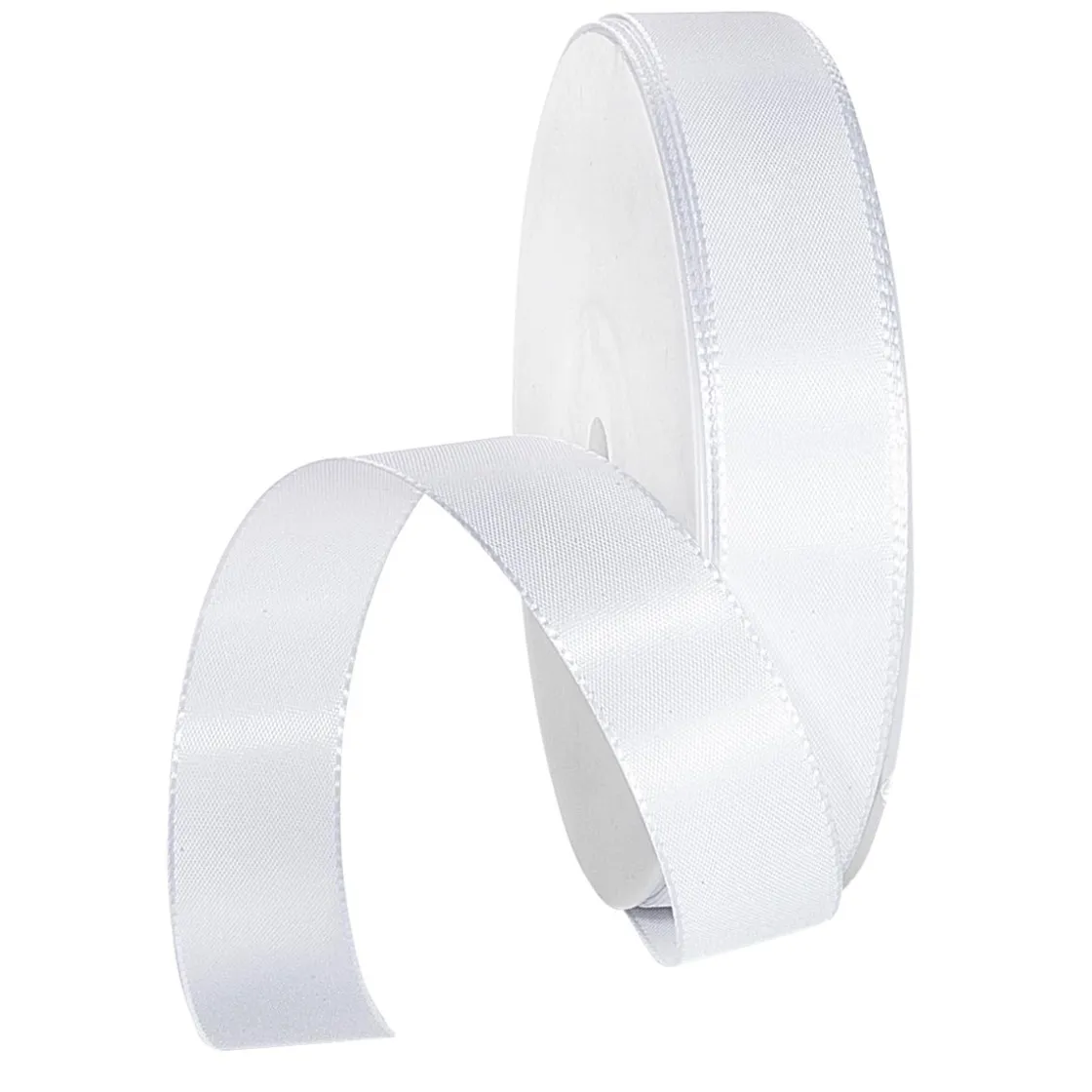 DecoWoerner Cintas De Regalo>Cinta De Tafetán Con Orillo 15 Mm, 50 M, Blanca