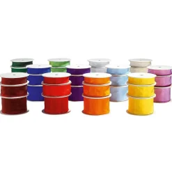 DecoWoerner Cintas De Regalo>Cinta De Tela Con Bordes De Alambre, Color Crema, Anchura 60 Mm