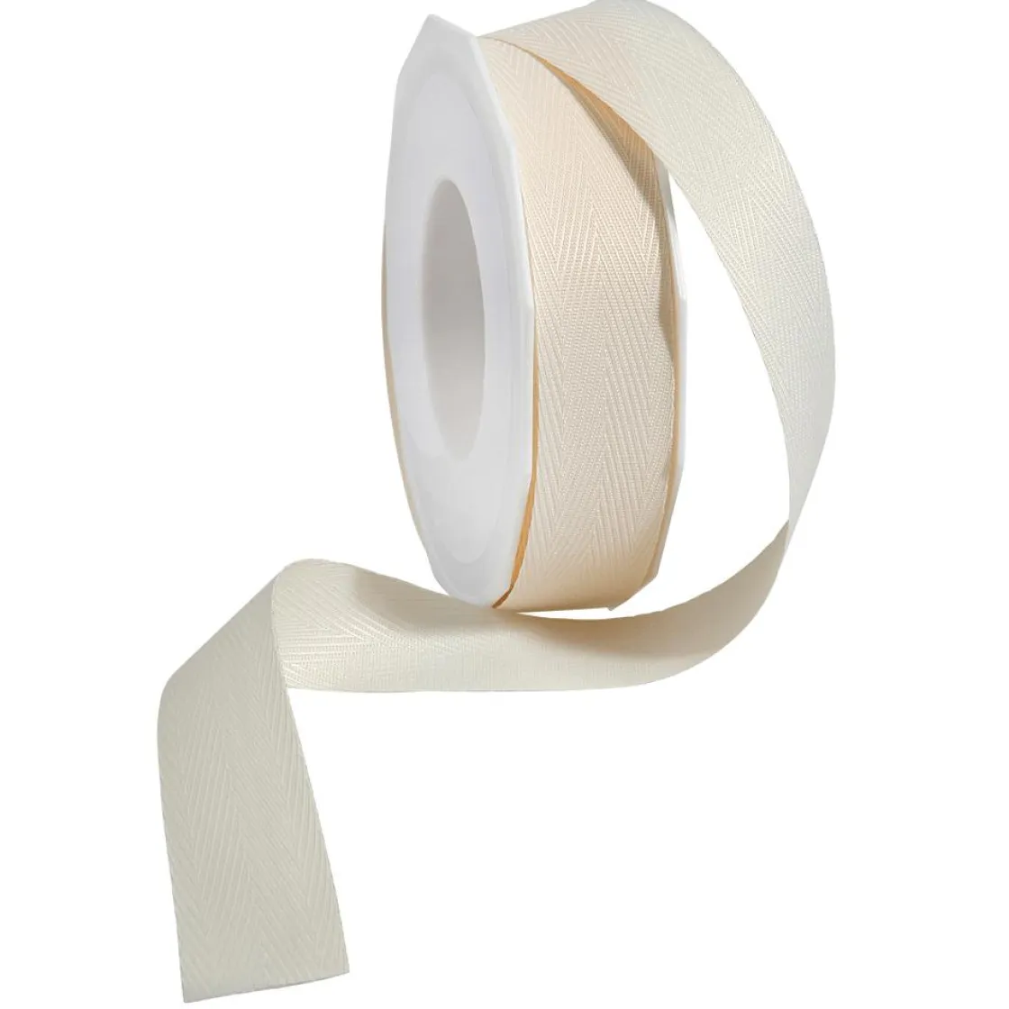 DecoWoerner Cintas De Regalo|Go Green - Envoltorio Para Regalo Ecológico>Cinta De Tela Respetuosa Con El Medio Ambiente Hecha De Material Reciclado 15 Mm 25 M De Crema